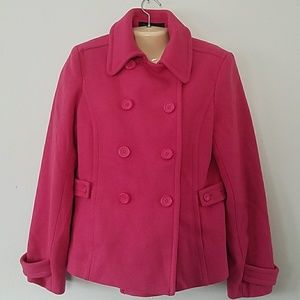 Express Design Studio Pink Pea Coat with Buttons
